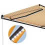 Manual retractable awning with yellow and white LED 300x250 cm by vidaXL, Awnings - Ref: Foro24-3055222, Price: 270,35 €, Dis...