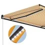 Toldo manual retráctil con LED amarillo y blanco 300x250 cm de vidaXL, Toldos - Ref: Foro24-3055222, Precio: 276,79 €, Descue...