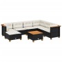 Gartensofa-Set und Kissen, 8-teilig, aus schwarzem Kunststoff-Rattan. von , Gartensets - Ref: Foro24-3261941, Preis: 518,90 €...