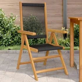 Gartenstühle 2 Stück Massivholz Akazie Schwarz Polypropylen von , Gartenstühle - Ref: Foro24-367654, Preis: 169,74 €, Rabatt: %