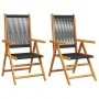 Sillas de jardín 2 uds madera maciza acacia polipropileno negro de , Sillas de jardín - Ref: Foro24-367654, Precio: 169,74 €,...