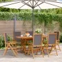 Reclining garden chairs 6 pcs solid wood fabric anthracite by , Garden chairs - Ref: Foro24-3214542, Price: 431,22 €, Discoun...