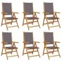 Reclining garden chairs 6 pcs solid wood fabric anthracite by , Garden chairs - Ref: Foro24-3214542, Price: 431,22 €, Discoun...