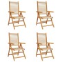 4 verstellbare Gartenstühle aus massivem Akazienholz in Beige von , Gartenstühle - Ref: Foro24-3214535, Preis: 339,01 €, Raba...