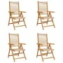 Reclining garden chairs 4 units solid acacia wood beige by , Garden chairs - Ref: Foro24-3214535, Price: 332,07 €, Discount: %