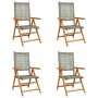 4 Gartenliegestühle aus PE-Rattan und massivem Holz in Grau von , Gartenstühle - Ref: Foro24-3214523, Preis: 306,30 €, Rabatt: %