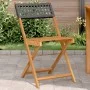 Bistro chairs 2 units solid acacia wood black PE rattan by , Garden chairs - Ref: Foro24-367675, Price: 81,24 €, Discount: %