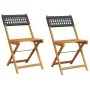 Sillas de bistró 2 uds madera maciza de acacia ratán PE negro de , Sillas de jardín - Ref: Foro24-367675, Precio: 81,24 €, De...