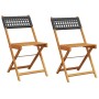 Sillas de bistró 2 uds madera maciza de acacia ratán PE negro de , Sillas de jardín - Ref: Foro24-367675, Precio: 79,68 €, De...