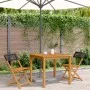 Sillas de bistró 2 uds madera maciza de acacia ratán PE negro de , Sillas de jardín - Ref: Foro24-367675, Precio: 81,24 €, De...