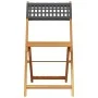 Sillas de bistró 2 uds madera maciza de acacia ratán PE negro de , Sillas de jardín - Ref: Foro24-367675, Precio: 81,24 €, De...