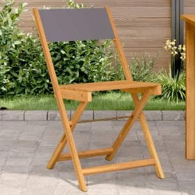 Bistro chairs 2 units solid acacia wood and anthracite fabric by , Garden chairs - Ref: Foro24-367682, Price: 89,37 €, Discou...