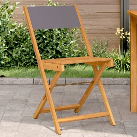 Bistro chairs 2 units solid acacia wood and anthracite fabric by , Garden chairs - Ref: Foro24-367682, Price: 89,37 €, Discou...