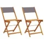 Bistro chairs 2 units solid acacia wood and anthracite fabric by , Garden chairs - Ref: Foro24-367682, Price: 89,37 €, Discou...