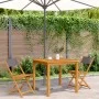 Bistro chairs 2 units solid acacia wood and anthracite fabric by , Garden chairs - Ref: Foro24-367682, Price: 89,37 €, Discou...