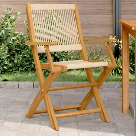 Gartenstühle 2 Stück Massivholz Akazie Polypropylen Beige von , Gartenstühle - Ref: Foro24-367668, Preis: 188,25 €, Rabatt: %