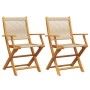 Gartenstühle 2 Stück Massivholz Akazie Polypropylen Beige von , Gartenstühle - Ref: Foro24-367668, Preis: 188,25 €, Rabatt: %