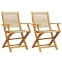 Sillas de jardín 2 uds madera maciza acacia polipropileno beige de , Sillas de jardín - Ref: Foro24-367668, Precio: 183,84 €,...