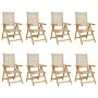 8 Stück verstellbare Gartenstühle aus PE-Rattan und massivem Holz in Beige. von , Gartenstühle - Ref: Foro24-3214528, Preis: ...