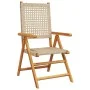 8 Stück verstellbare Gartenstühle aus PE-Rattan und massivem Holz in Beige. von , Gartenstühle - Ref: Foro24-3214528, Preis: ...