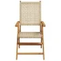 8 Stück verstellbare Gartenstühle aus PE-Rattan und massivem Holz in Beige. von , Gartenstühle - Ref: Foro24-3214528, Preis: ...