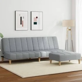 Two-seater sofa bed with light gray fabric ottoman by , Sofas - Ref: Foro24-3258085, Price: 305,48 €, Discount: %