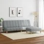 Zweiplätziges Schlafsofa mit Hocker, helles graues Stoffpolster. von , Sofas - Ref: Foro24-3258085, Preis: 305,48 €, Rabatt: %
