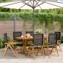 6 Stück verstellbare Gartenstühle aus PE-Rattan und massivem Holz in Schwarz von , Gartenstühle - Ref: Foro24-3214521, Preis:...