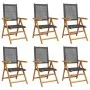 6 Stück verstellbare Gartenstühle aus PE-Rattan und massivem Holz in Schwarz von , Gartenstühle - Ref: Foro24-3214521, Preis:...