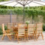 Reclining garden chairs 8 units solid acacia wood beige by , Garden chairs - Ref: Foro24-3214537, Price: 673,73 €, Discount: %