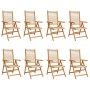 Reclining garden chairs 8 units solid acacia wood beige by , Garden chairs - Ref: Foro24-3214537, Price: 673,73 €, Discount: %