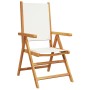 Sillas jardín reclinables 8 uds tela madera maciza blanco crema de , Sillas de jardín - Ref: Foro24-3214540, Precio: 513,15 €