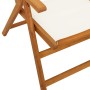Sillas jardín reclinables 8 uds tela madera maciza blanco crema de , Sillas de jardín - Ref: Foro24-3214540, Precio: 513,15 €