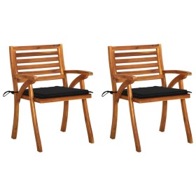 Sillas de comedor jardín con cojines 2 uds madera maciza acacia von , Gartenstühle - Ref: Foro24-3060801, Preis: 268,16 €, Ra...