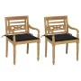 Batavia Stühle, 2 Stück Massivholz Teak mit schwarzen Kissen. von , Gartenstühle - Ref: Foro24-3062134, Preis: 254,63 €, Raba...