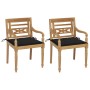 Batavia Stühle, 2 Stück Massivholz Teak mit schwarzen Kissen. von , Gartenstühle - Ref: Foro24-3062134, Preis: 260,25 €, Raba...