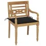Batavia Stühle, 2 Stück Massivholz Teak mit schwarzen Kissen. von , Gartenstühle - Ref: Foro24-3062134, Preis: 254,63 €, Raba...