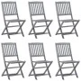 Faltbare Gartenstühle 6 Stück mit massiven Akazienholz-Kissen. von , Gartenstühle - Ref: Foro24-3065437, Preis: 339,02 €, Rab...