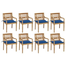 Sillas Batavia 8 unidades madera maciza de teca con cojines de , Sillas de jardín - Ref: Foro24-3073359, Precio: 1,00 €, Desc...
