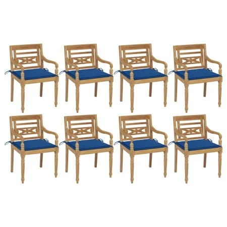 Sillas Batavia 8 unidades madera maciza de teca con cojines de , Sillas de jardín - Ref: Foro24-3073359, Precio: 1,00 €, Desc...