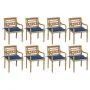 Sillas Batavia 8 unidades madera maciza de teca con cojines de , Sillas de jardín - Ref: Foro24-3073359, Precio: 1,00 €, Desc...