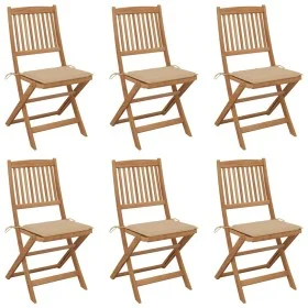 Faltbare Gartenstühle 6 Stück und Kissen Massivholz Akazie von , Gartenstühle - Ref: Foro24-3074997, Preis: 313,04 €, Rabatt: %
