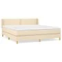 Box spring bed with cream-colored fabric mattress 160x200 cm by , Beds and slatted bases - Ref: Foro24-3130206, Price: 489,26...
