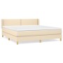 Boxspringbett mit cremefarbenem Stoffbezug, Matratze, 160x200 cm. von , Betten und Lattenroste - Ref: Foro24-3130206, Preis: ...
