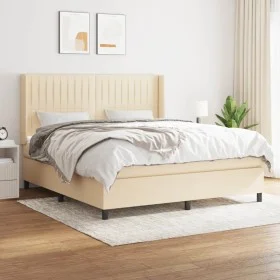 Box spring bed with cream-colored fabric mattress 180x200 cm by , Beds and slatted bases - Ref: Foro24-3131614, Price: 639,47...