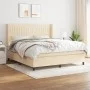 Box spring bed with cream-colored fabric mattress 180x200 cm by , Beds and slatted bases - Ref: Foro24-3131614, Price: 639,47...