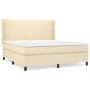 Box spring bed with cream-colored fabric mattress 180x200 cm by , Beds and slatted bases - Ref: Foro24-3131614, Price: 639,47...