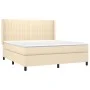 Box spring bed with cream-colored fabric mattress 180x200 cm by , Beds and slatted bases - Ref: Foro24-3131614, Price: 639,47...