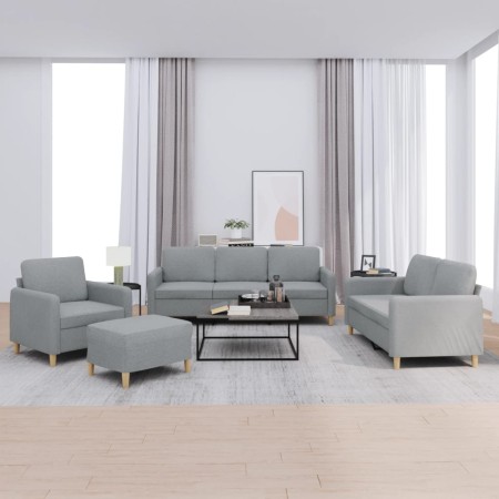 Set of sofas with 4 light gray fabric cushions by , Sofas - Ref: Foro24-3202062, Price: 721,85 €, Discount: %