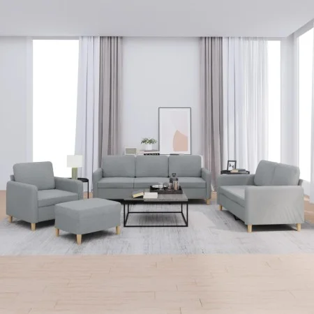 Set of sofas with 4 light gray fabric cushions by , Sofas - Ref: Foro24-3202062, Price: 649,71 €, Discount: %